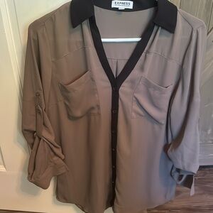Express Portifino Button Up Shirt Top EUC